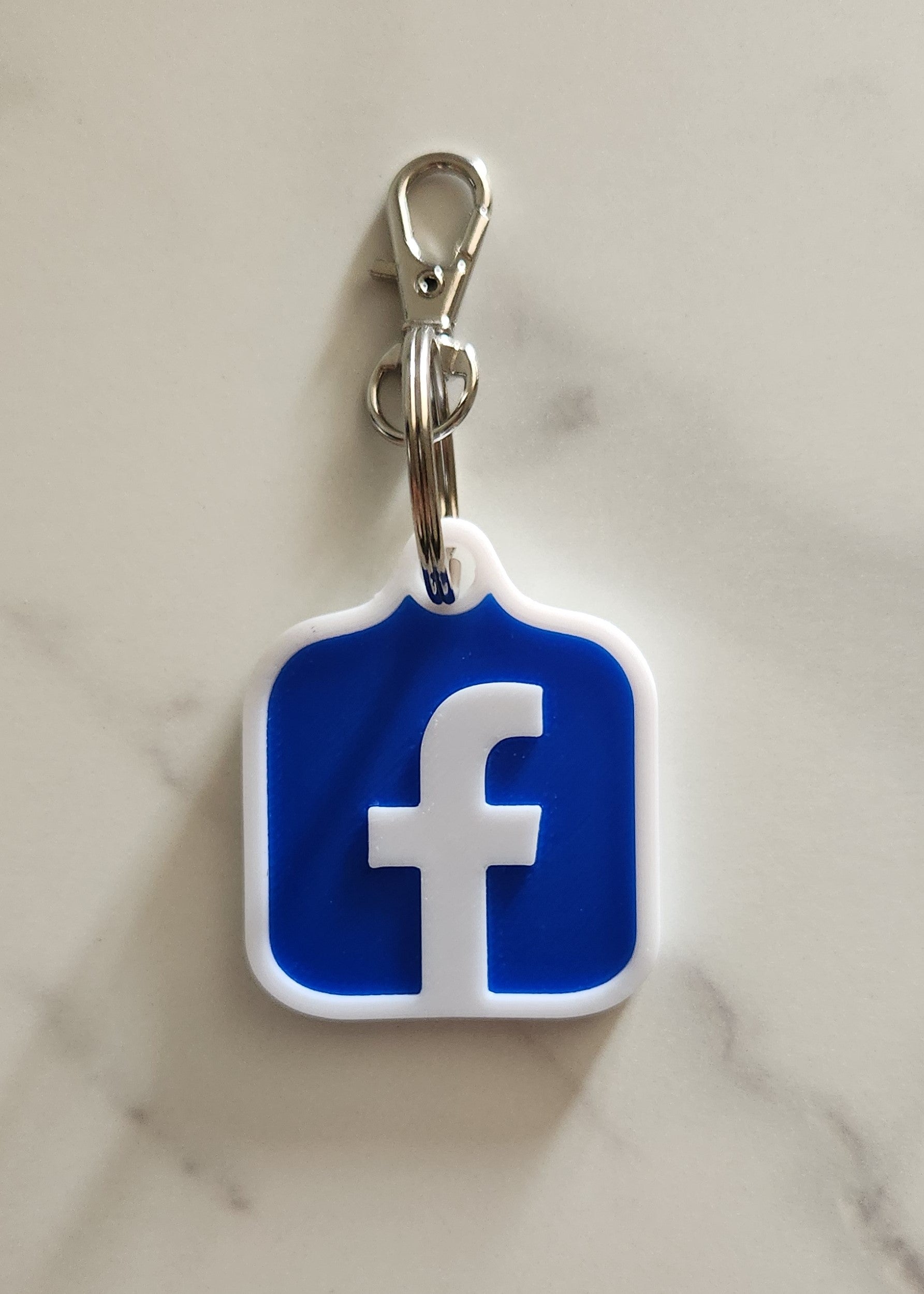 Bordered NFC smart tag for Facebook - sleek digital tag with defined edges for social sharing.